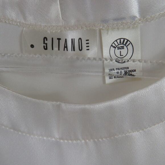 Vintage 1980s White Satin Casual Blouse Large - Picture 4 of 5